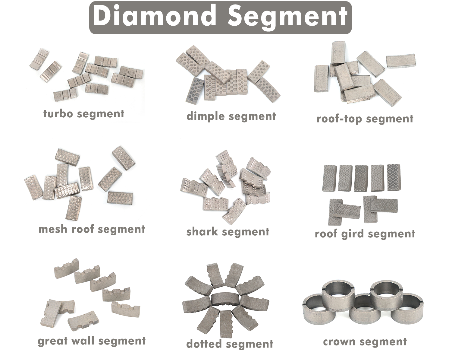 dotted diamond segment on diamond core drill