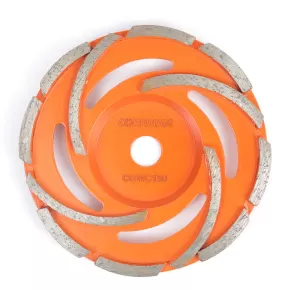 Cyclone diamond grinding cup wheel for concrete surface preparation